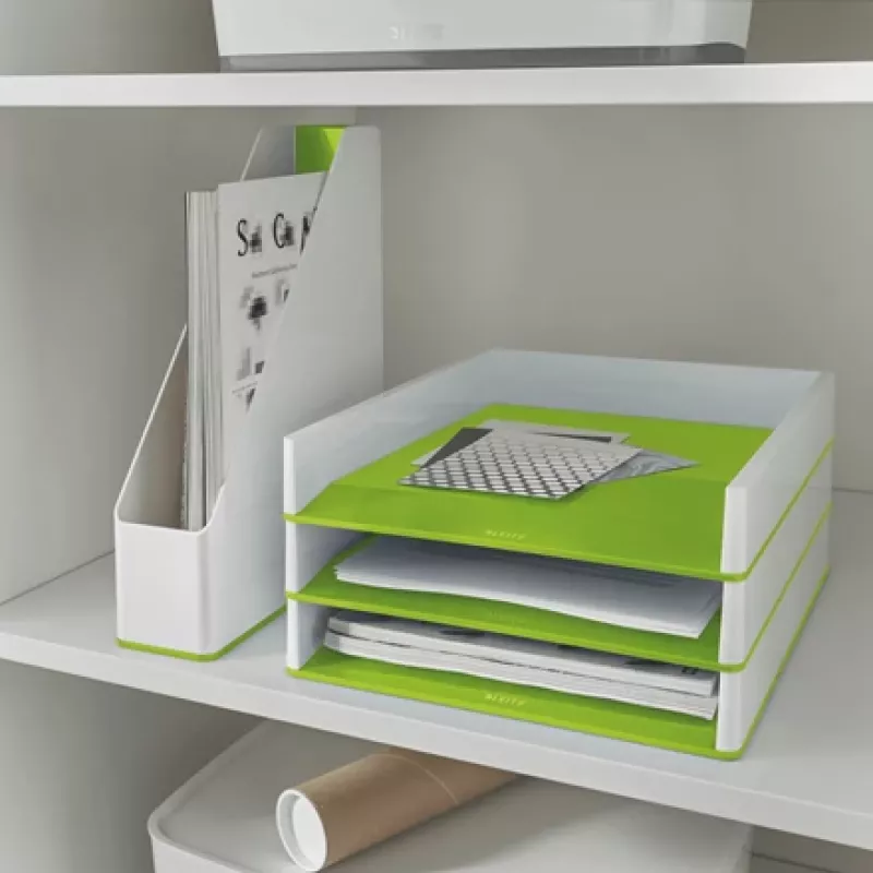 Leitz Letter Tray WOW Dual Colour, Plastic, Green, White, A4, A4, 267 mm, 336 mm