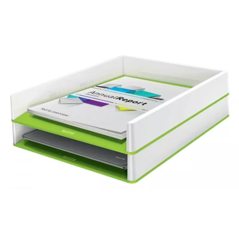 Leitz Letter Tray WOW Dual Colour, Plastic, Green, White, A4, A4, 267 mm, 336 mm
