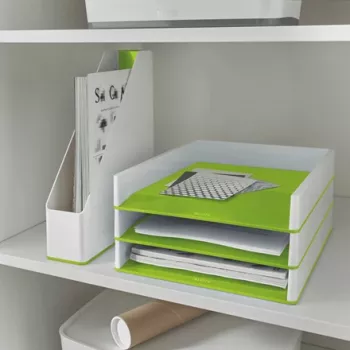 Leitz žurnālu glabātuve WOW Dual Colour, zaļa, balta, plastmasa, A4, 73 mm, 318 mm, 272 mm