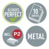 Leitz skavotāja un caurumsitēja komplekts Mini WOW, 10 lapas, zaļš, P2, metāls, plastmasa, 3,5 cm, 100 skavas