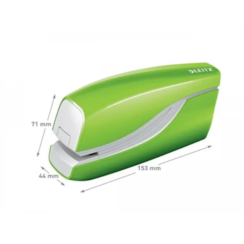 Leitz NeXXt skavotājs ar bateriju WOW 5566, 10 lapas, priekšējā ielāde, 1 cm, plastmasa, zaļš, baterija