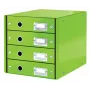 Leitz Click & Store WOW atvilktņu skapis (4 atvilktnes), zaļš, kartons, 286 mm, 356 mm, 282 mm