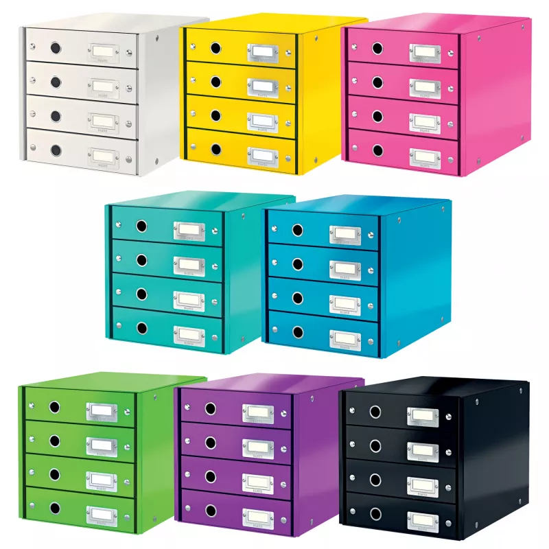 Leitz Click & Store WOW atvilktņu skapis (4 atvilktnes), zaļš, kartons, 286 mm, 356 mm, 282 mm