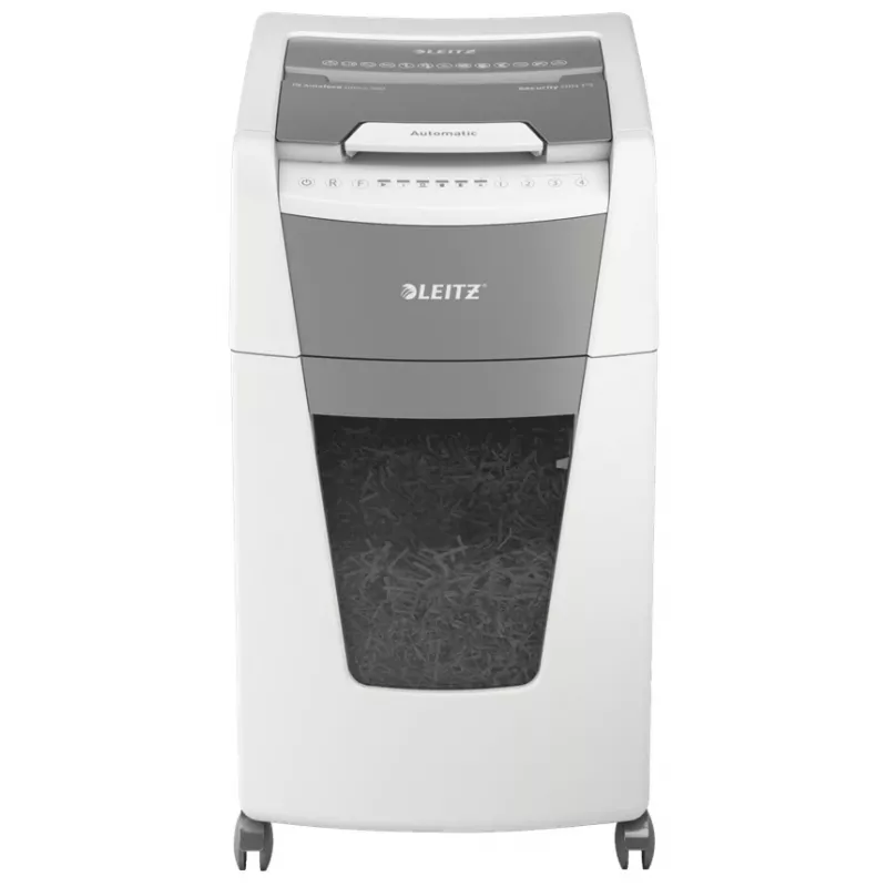 Leitz IQ Autofeed Office 300 automātiskais papīra smalcinātājs P5, mikro griezuma smalcināšana, 22 cm, 2 x 15 mm, 60 L, 700 loksnes, 55 dB