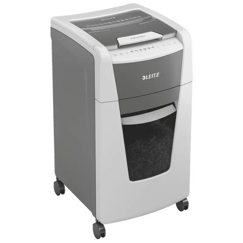 Leitz IQ Autofeed Office 300 automātiskais papīra smalcinātājs P5, mikro griezuma smalcināšana, 22 cm, 2 x 15 mm, 60 L, 700 loksnes, 55 dB