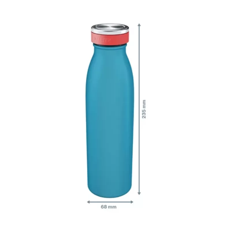 Leitz Cosy izolētā ūdens pudele 500 ml, zila, nerūsējošais tērauds, 68 mm, 68 mm, 235 mm, 280 g