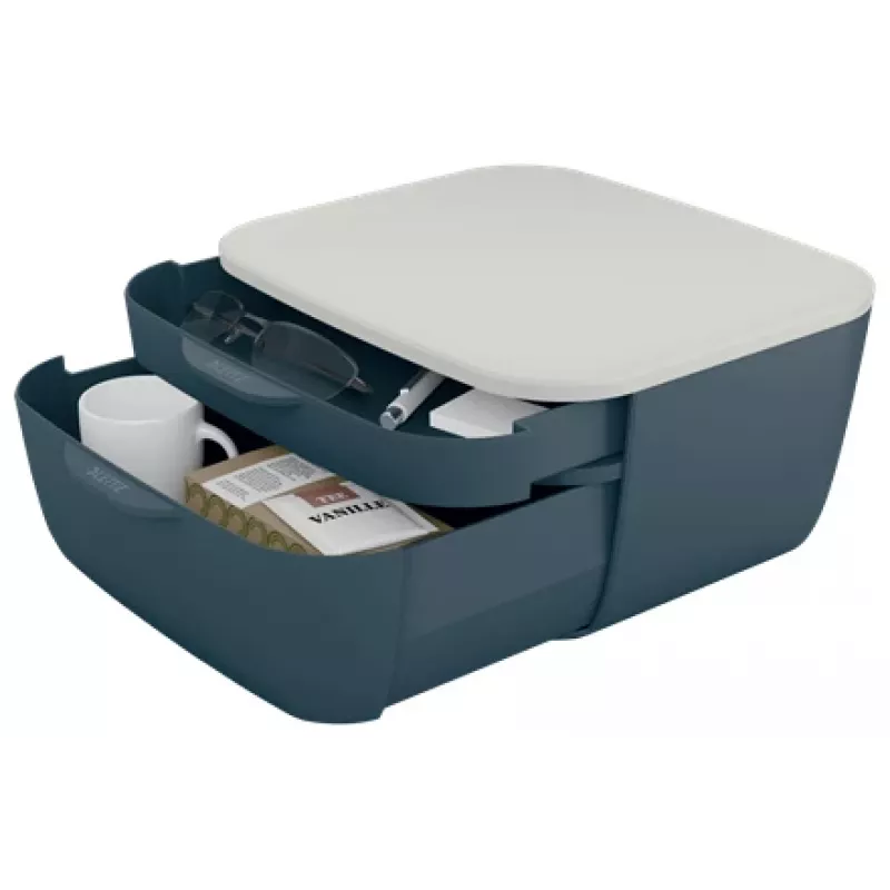 Leitz Cosy atvilktņu skapis, 2 atvilktne(s), polistirols (PS), melns, balts, 1 gab., 251 mm, 143 mm