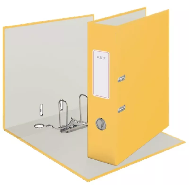Leitz 180° Cosy sviru arhīva mape Soft Touch 80 mm, A4, kartons, dzeltena, teksturēta virsma, 600 lapas, 80 g/m²