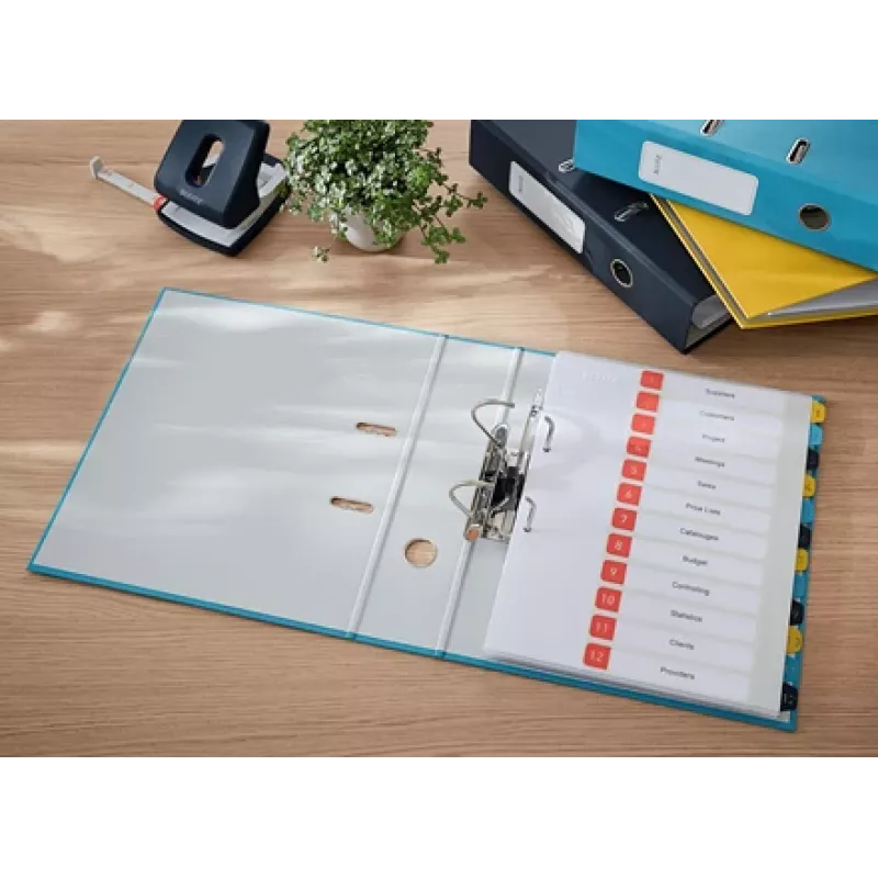 Leitz 180° Cosy sviru arhīva mape Soft Touch 80 mm, A4, kartons, zila, teksturēta virsma, 600 lapas, 80 g/m²