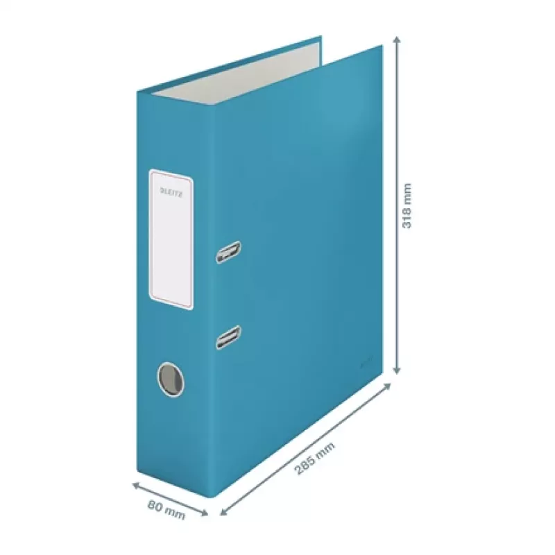Leitz 180° Cosy sviru arhīva mape Soft Touch 80 mm, A4, kartons, zila, teksturēta virsma, 600 lapas, 80 g/m²