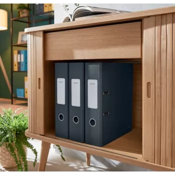 Leitz 180° Cosy sviru arhīva mape Soft Touch 80 mm, A4, kartons, melna, strukturēta virsma, 600 loksnes, 80 g/m²