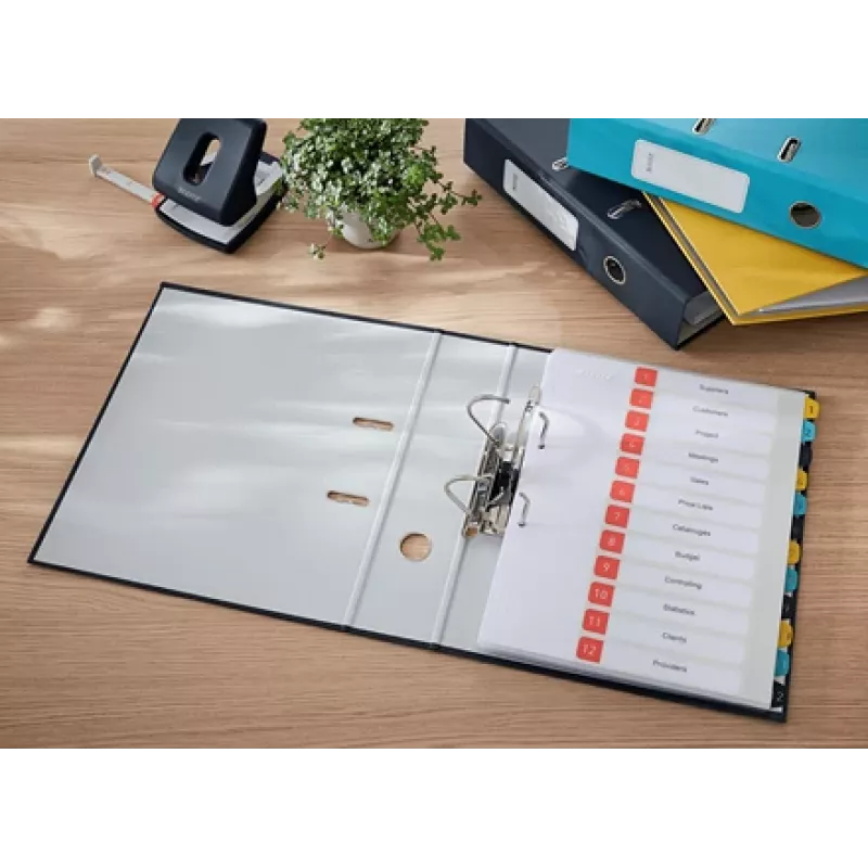 Leitz 180° Cosy sviru arhīva mape Soft Touch 80 mm, A4, kartons, melna, strukturēta virsma, 600 loksnes, 80 g/m²