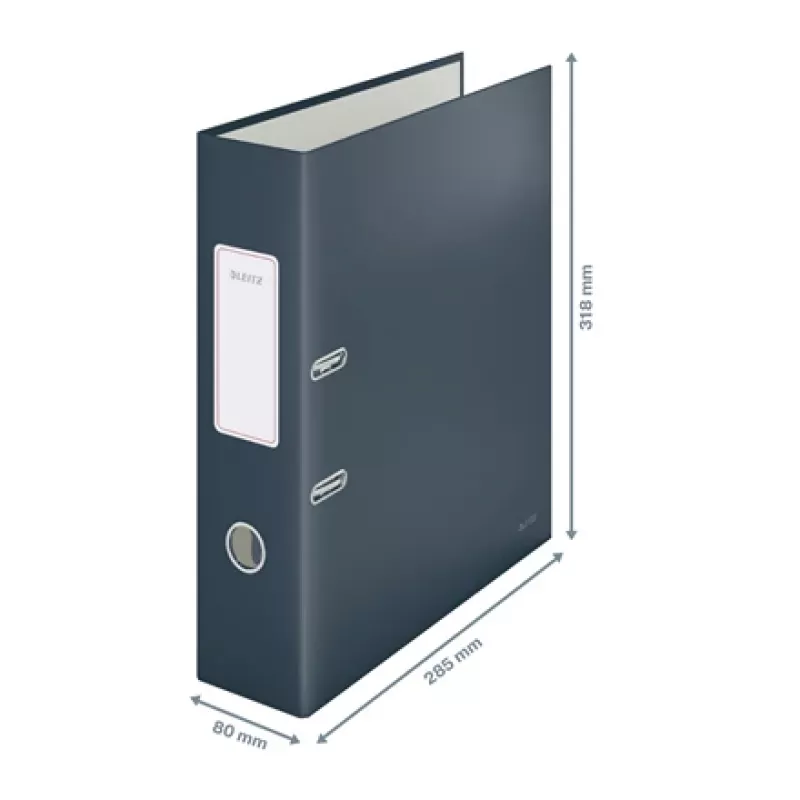 Leitz 180° Cosy sviru arhīva mape Soft Touch 80 mm, A4, kartons, melna, strukturēta virsma, 600 loksnes, 80 g/m²