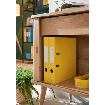 Leitz 180° Cosy sviru arhīva mape ar mīksto pieskārienu 50 mm, A4, kartons, dzeltena, teksturēta virsma, 350 lapas, 80 g/m²