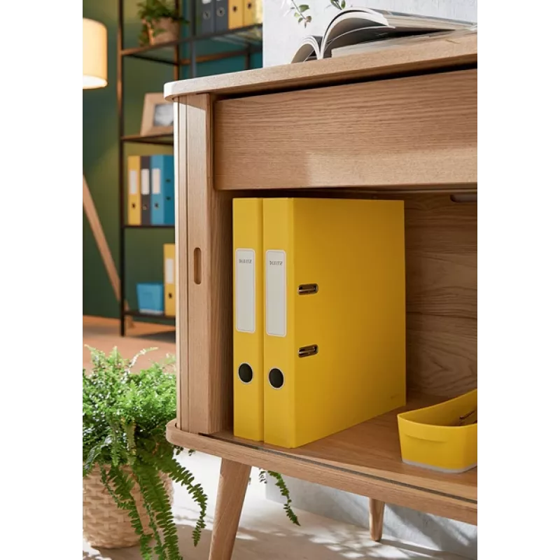 Leitz 180° Cosy sviru arhīva mape ar mīksto pieskārienu 50 mm, A4, kartons, dzeltena, teksturēta virsma, 350 lapas, 80 g/m²