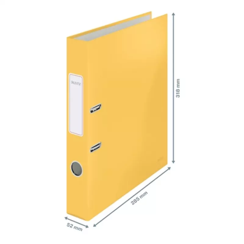 Leitz 180° Cosy sviru arhīva mape ar mīksto pieskārienu 50 mm, A4, kartons, dzeltena, teksturēta virsma, 350 lapas, 80 g/m²