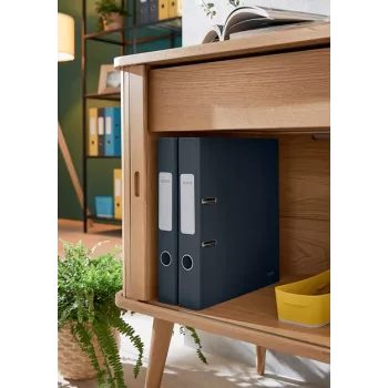 Leitz 180° Cosy sviru arhīva mape ar mīksto pārklājumu 50 mm, A4, kartons, melna, teksturēta virsma, 350 loksnes, 80 g/m²