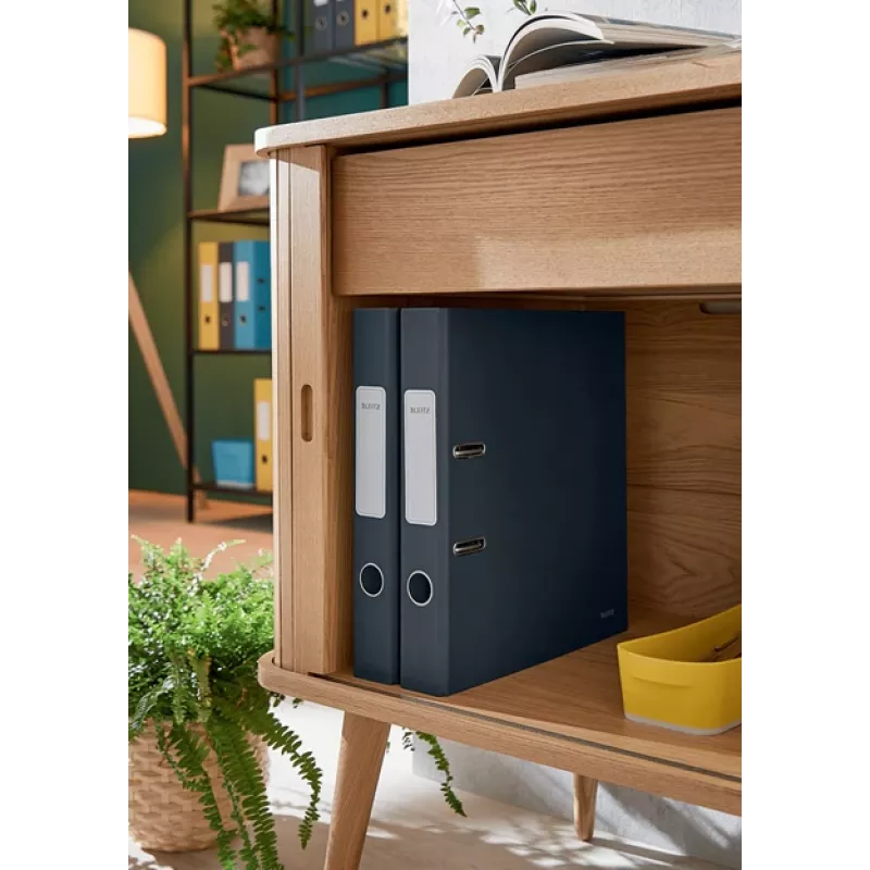 Leitz 180° Cosy sviru arhīva mape ar mīksto pārklājumu 50 mm, A4, kartons, melna, teksturēta virsma, 350 loksnes, 80 g/m²