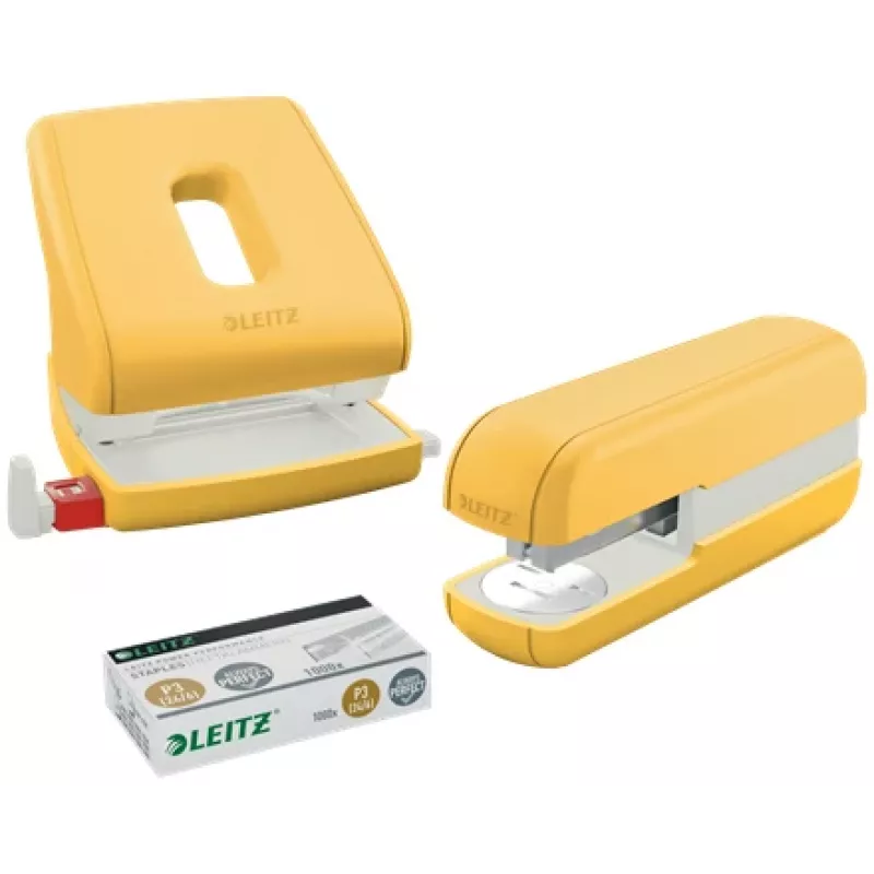 Leitz Cosy skavotājs 30 lapām, 30 lapas, dzeltens, standarta locījums, 24/6, metāls, plastmasa, 80 g/m²