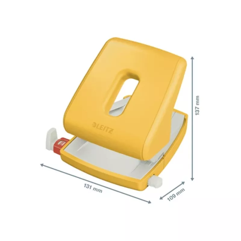 Leitz Cosy caurumotājs 2 caurumu 30 loksnēm, 30 loksnes, dzeltena, Plastmasa, 8 cm, 5,5 mm, A4