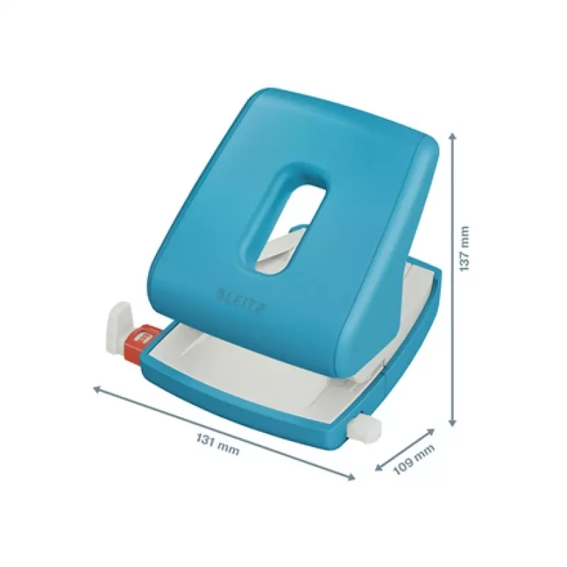 Leitz Cosy Caurumotājs 2 caurumi 30 lapas, 30 lapas, zils, plastmasa, 8 cm, 5,5 mm, A4
