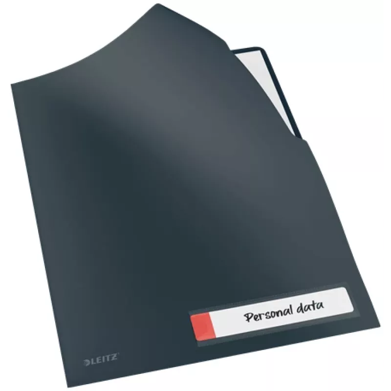 Leitz Cosy privātuma mape, parastā dokumentu mape, A4, polipropilēns (PP), melna, matēta, portreta orientācija