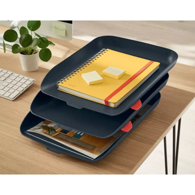 Leitz Cosy vēstuļu paplāte, 3 gab. komplekts, polistirols (PS), melna, A4, A4, 274 mm, 456 mm