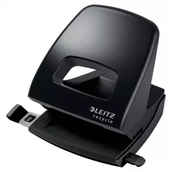 Leitz NeXXt Recycle caurumsitējs, 30 lapām, melns, plastmasas, 8 cm, 5,5 mm, A6
