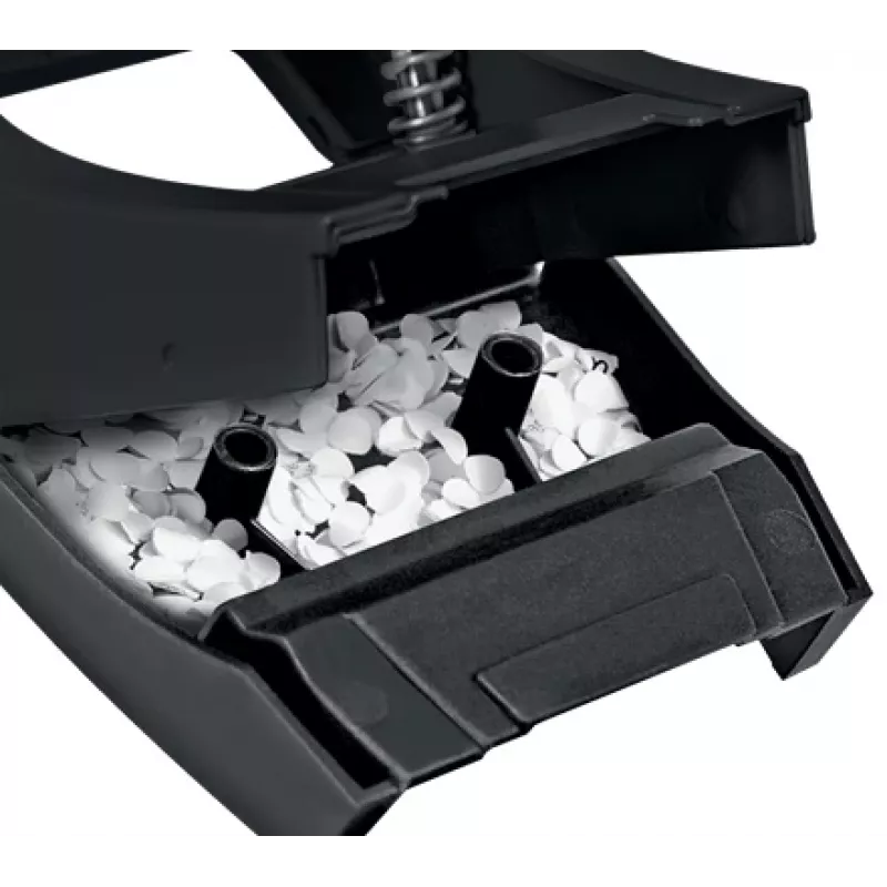 Leitz NeXXt Recycle caurumsitējs, 30 lapām, melns, plastmasas, 8 cm, 5,5 mm, A6