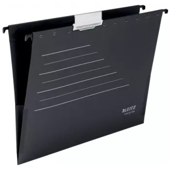 Leitz Alpha® Recycle piekaramā kabata no kartona, A4, melna, kartons, 80 g/m², 150 loksnes, 348 mm