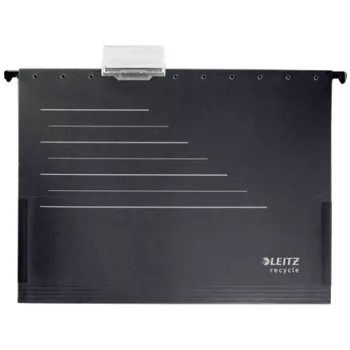 Leitz Alpha® Recycle piekaramā kabata no kartona, A4, melna, kartons, 80 g/m², 150 loksnes, 348 mm
