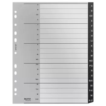 Leitz 12070000 tab index Alfabētiskais tabulācijas indekss Polipropilēns (PP) Melns, Balts