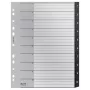 Leitz Recycle Index, PP, īpaši plats, ciparu tabu rādītājs, polipropilēns (PP), melns, balts, portrets, A4 Maxi, 160 g/m²
