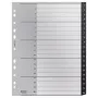 Leitz Recycle Index, PP, īpaši plats, ciparu sadalītājs, polipropilēns (PP), melns, balts, A4 Maxi, 160 g/m², 238 mm