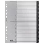 Leitz Recycle rādītājs, PP, īpaši plats, ciparu tabu rādītājs, polipropilēns (PP), melns, balts, portrets, A4 Maxi, 160 g/m²