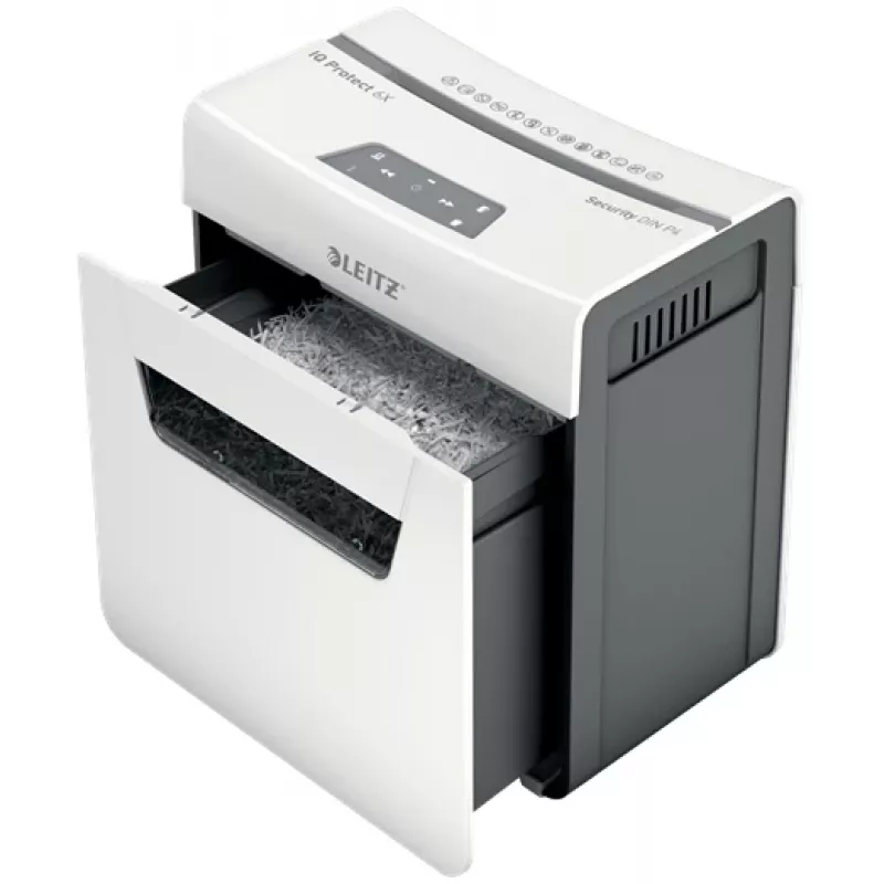 Leitz IQ Protect Premium papīra smalcinātājs 6X P4, 4 x 40 mm, 10 L, 100 lapas, 55 dB, skārienjūtīgs, 6 lapas