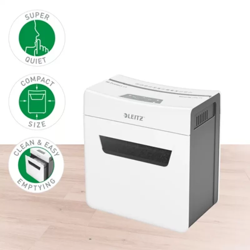 Leitz IQ Protect Premium papīra smalcinātājs 6X P4, 4 x 40 mm, 10 L, 100 lapas, 55 dB, skārienjūtīgs, 6 lapas