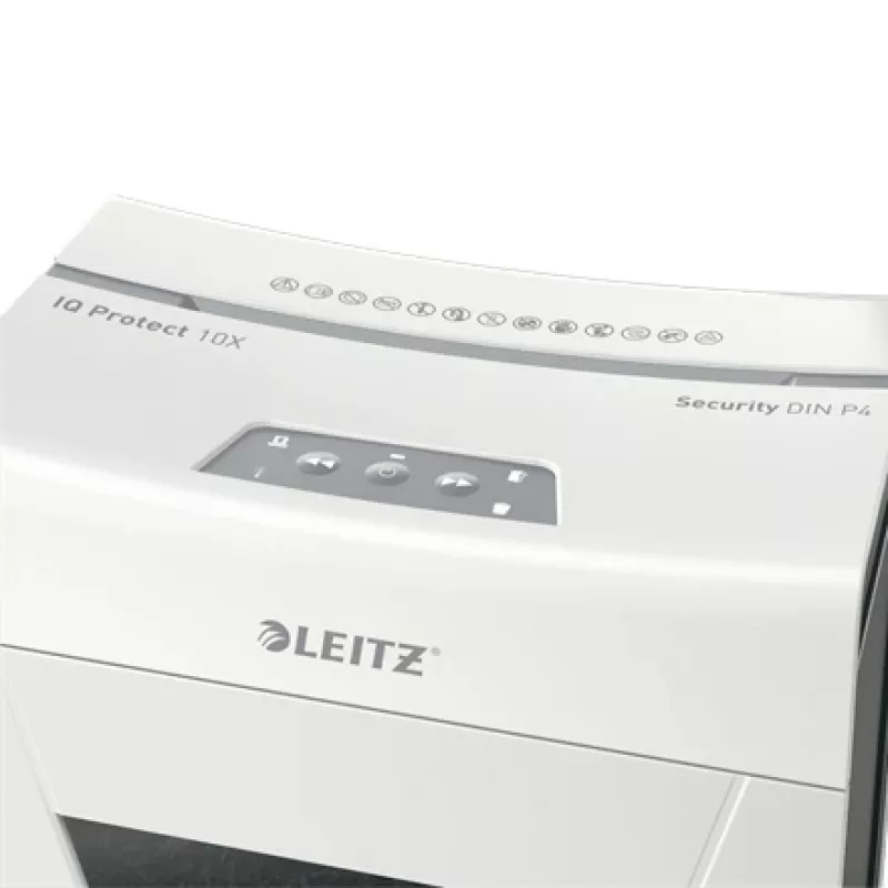Leitz IQ Protect Premium papīra smalcinātājs 10X P4, 4 x 40 mm, 18 L, 150 lapas, 55 dB, skārienjutīgs, 10 lapas
