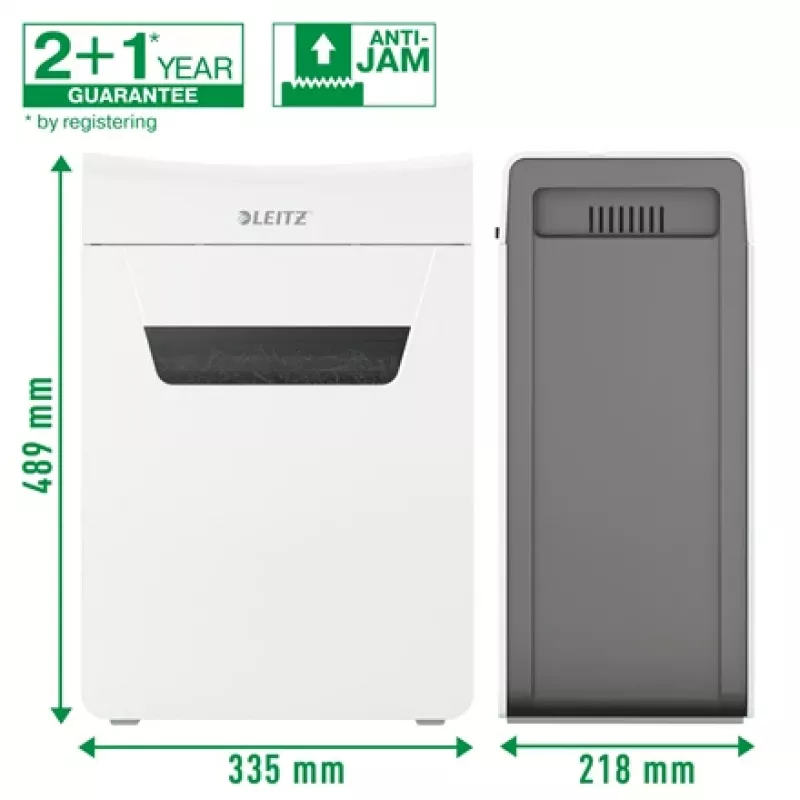 Leitz IQ Protect Premium papīra smalcinātājs 10X P4, 4 x 40 mm, 18 L, 150 lapas, 55 dB, skārienjutīgs, 10 lapas