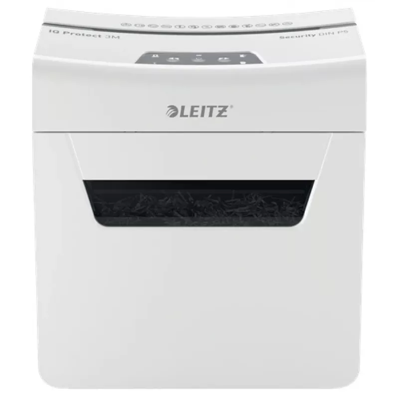 Leitz IQ Protect Premium papīra smalcinātājs 3M P5, mikro griezuma smalcināšana, 2 x 15 mm, 10 L, 125 loksnes, 55 dB, pieskāriena