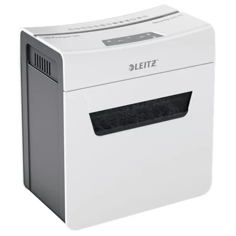 Leitz IQ Protect Premium papīra smalcinātājs 3M P5, mikro griezuma smalcināšana, 2 x 15 mm, 10 L, 125 loksnes, 55 dB, pieskāriena