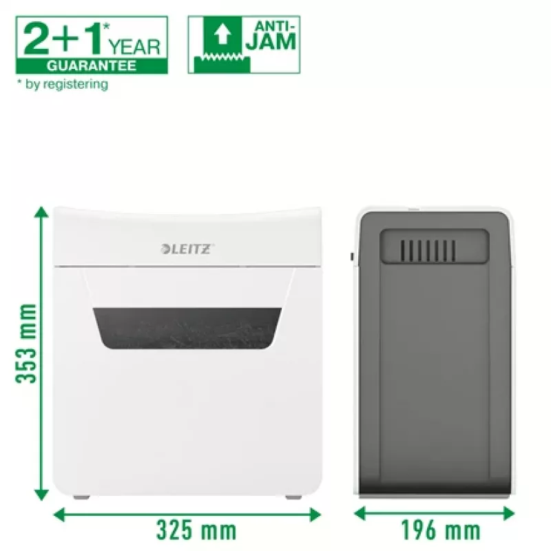 Leitz IQ Protect Premium papīra smalcinātājs 3M P5, mikro griezuma smalcināšana, 2 x 15 mm, 10 L, 125 loksnes, 55 dB, pieskāriena