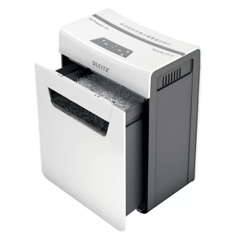 Leitz IQ Protect Premium Paper Shredder 4M P5, mikrošķērēšanas smalcināšana, 2 x 15 mm, 14 L, 150 loksnes, 55 dB, pieskāriens