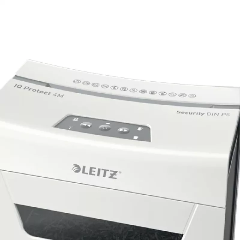 Leitz IQ Protect Premium Paper Shredder 4M P5, mikrošķērēšanas smalcināšana, 2 x 15 mm, 14 L, 150 loksnes, 55 dB, pieskāriens