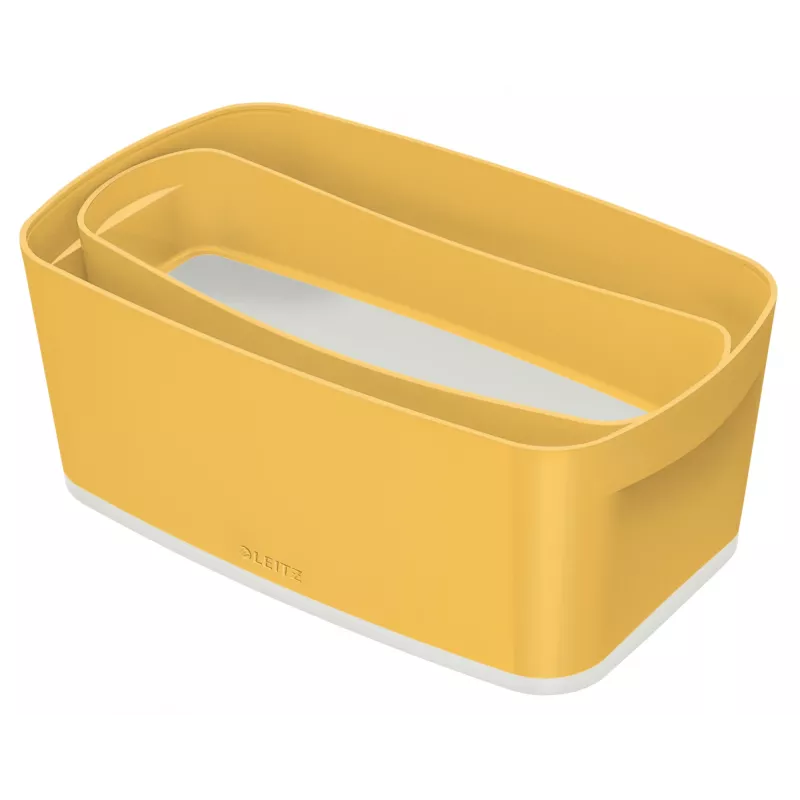 Leitz MyBox Cosy Small ar vāku, Uzglabāšanas kaste, Uzglabāšanas kaste, dzeltena, Taisnstūrveida, Plastmasa, Vienkrāsaina, Dzeltena