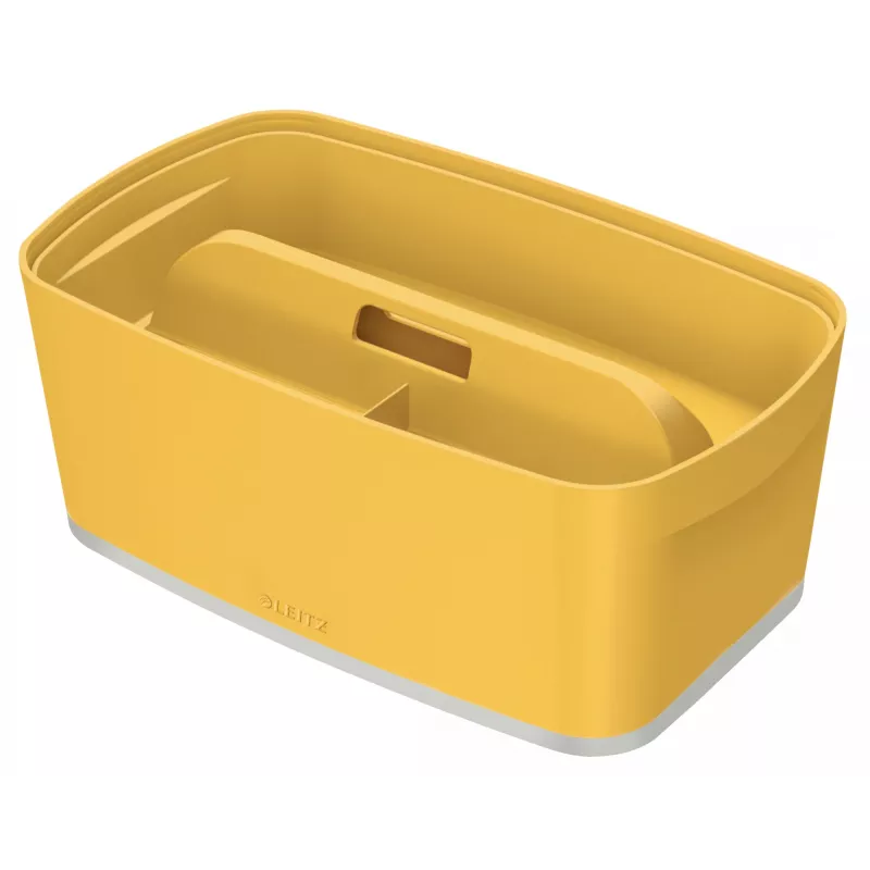 Leitz MyBox Cosy Small ar vāku, Uzglabāšanas kaste, Uzglabāšanas kaste, dzeltena, Taisnstūrveida, Plastmasa, Vienkrāsaina, Dzeltena