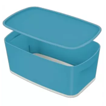 Leitz MyBox Cosy Small ar vāku, uzglabāšanas kaste, uzglabāšanas kaste, zila, taisnstūrveida, plastmasa, vienkrāsaina, iekštelpām