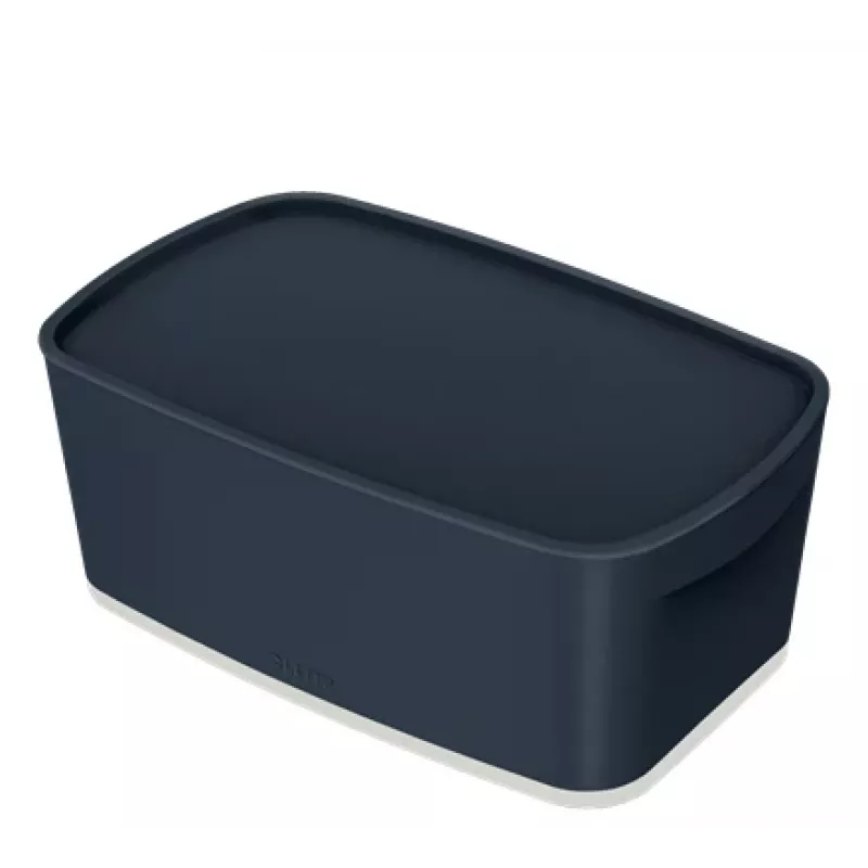 Leitz MyBox Cosy Small ar vāku, uzglabāšanas kaste, uzglabāšanas kaste, pelēka, taisnstūrveida, plastmasa, vienkrāsaina, iekštelpām