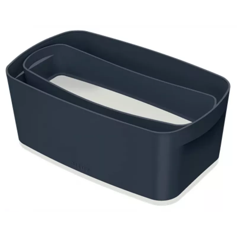 Leitz MyBox Cosy Small ar vāku, uzglabāšanas kaste, uzglabāšanas kaste, pelēka, taisnstūrveida, plastmasa, vienkrāsaina, iekštelpām