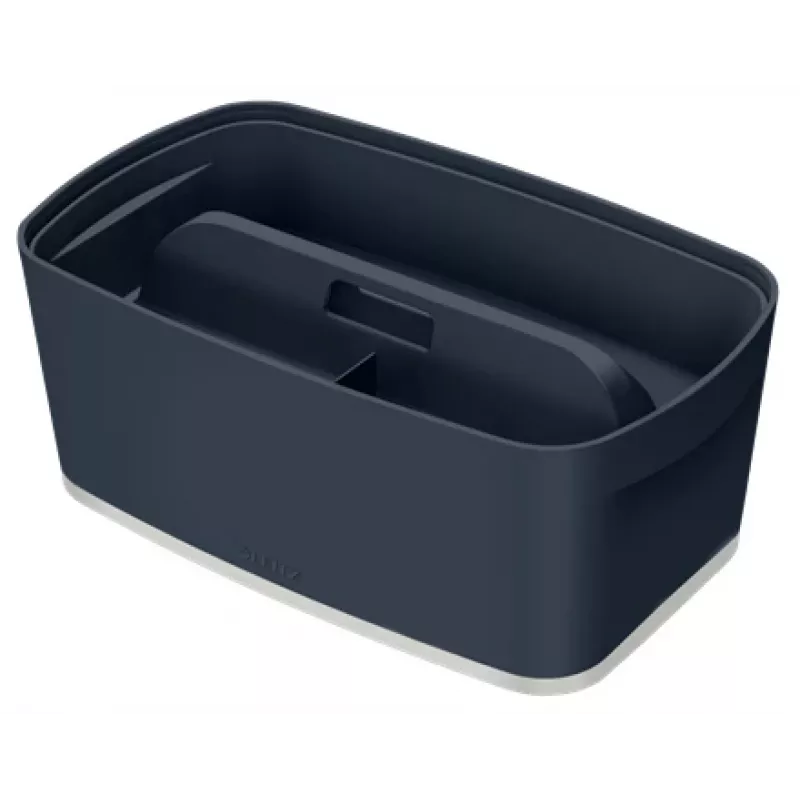 Leitz MyBox Cosy Small ar vāku, uzglabāšanas kaste, uzglabāšanas kaste, pelēka, taisnstūrveida, plastmasa, vienkrāsaina, iekštelpām